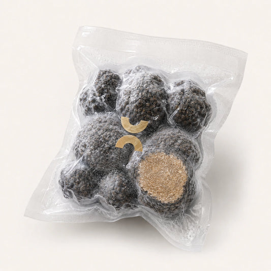 Frozen Summer Black Truffles Tuber aestivum vacuum packed for professional kitchens, retailers, distributors, truffle lovers